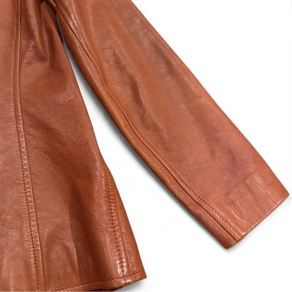 Nili Lotan Alda Lambskin Leather Jacket Sienna Brown XS - Picture 8 of 10